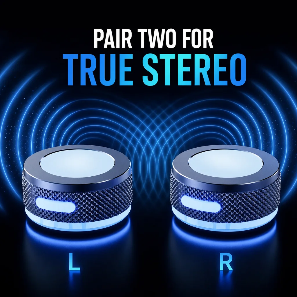 Two RESONA units paired in true stereo